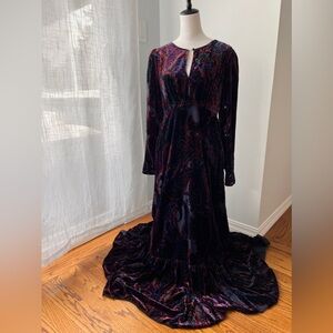 Anthropologie velvet maxi dress